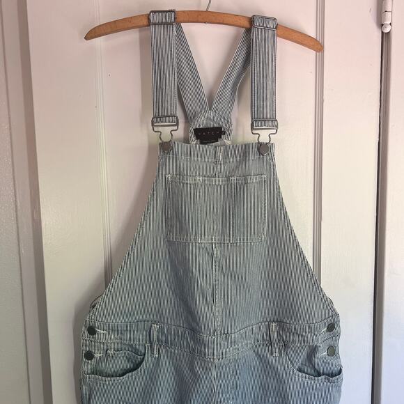 HATCH The Railroad Stripe Overalls Maternity Pregnancy Utility Jeans Size M - Picture 7 of 11